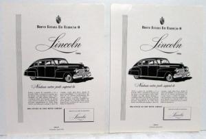 1946 Lincoln No Other Can Surpass It Ad Proofs Original Portuguee Text