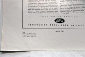 1948 Ford See The Fords Go By Ad Proofs Original Spanish Text