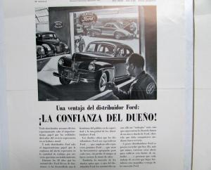1941 Ford A Dealers Advantage Ad Proof Original Spanish Text