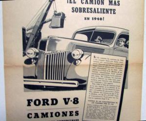 1940 Ford V8 Truck The Most Outstanding Truck Ad Proof Spanish Text Original