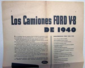 1940 Ford V8 Truck In The Extensive Line Of Ford Trucks AdProof SpanishText Orig