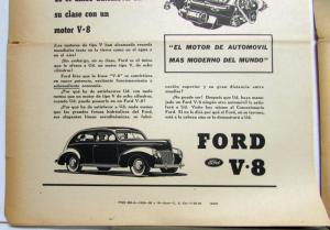 1939 Ford V8 Sedan Flathead Motor One Of The Many Reasons Ad Proofs Spanish Text
