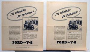1939 Ford V8 Passenger CarThe First In Power Ad Proofs Spanish Text Original