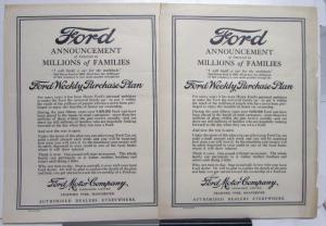 1924 Ford Announcement Interest To Millions Of Families Ad Proof Orig England