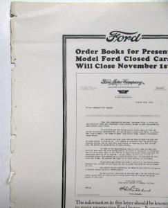 1924 Ford Order Books For Present Model Ad Proof Orig Canadian Edition