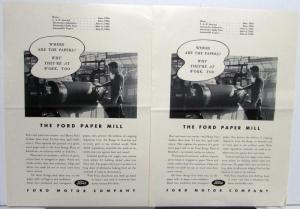 1936 Ford The Ford Paper Mill Where Are The Papers? Ad Proof Original