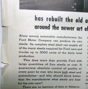 1936 Ford The Old Art Of Making Steel Ad Proof Original