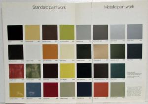 1980 Mercedes-Benz Dealer Sales Brochure Exterior Color Option Standard Metallic