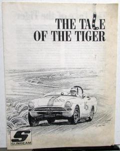 1963 Sunbeam Tiger Vintage Magazine Article Reprint Brochure Tale Of The Tiger