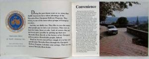 1973 Mercedes-Benz Guide to European Delivery Program Sales Brochure