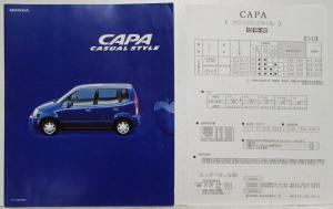 1998 Honda Capa Casual Style Sales Brochure with Pricing Sheet