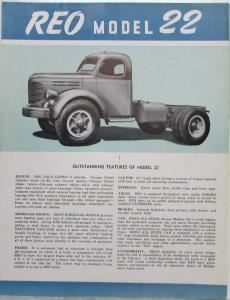1947 REO Truck Model 22 Specifications Sales Brochure
