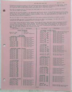 1962 REO Data Book Check List Sheet - Dated 3-12-62