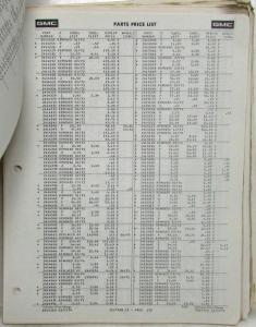 1973 GMC Truck Dealer Parts and Accessories Price Schedule Book No DL73
