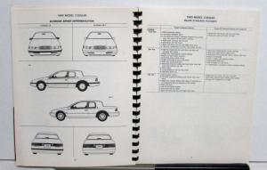 1990 Lincoln-Mercury Cougar Marquis Continental MarkVII Advanced Fleet Fact Book