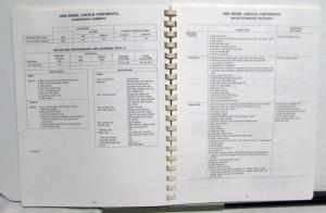 1992 Lincoln-Mercury Cougar Marquis Continental MarkVII Advanced Fleet Fact Book
