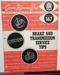 1962 Chrysler Plymouth Dodge Master Tech Service Reference Book Brake Trans 167