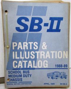 1988-1989 GMC Chevy SB School Bus Medium Duty Chassis Parts/Illustration Book