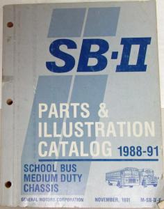 1988-1991 GMC Chevy SB School Bus Medium Duty Chassis Parts/Illustration Book