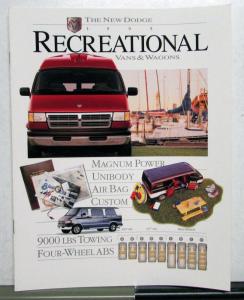 1995 Dodge Ram Recreational Vans & Wagons Color Options Specifications Brochure