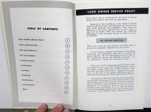 1962 Ford Truck Canadian Owner Operators Manual Series 100-800