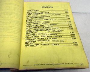 1963-1975 Pontiac Chassis Body Parts Catalog Book Text & Illustr GTO Firebird GM