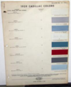 1959 Cadillac Paint Chips By DuPont Color Bulletin No 22 Original