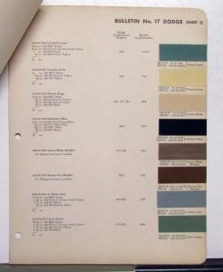 1950 Dodge DuPont Automotive Paint Chip Colors Bulletin No 17 Original