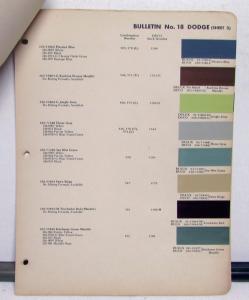 1951 Dodge DuPont Automotive Paint Chip Colors Bulletin No 18 Original