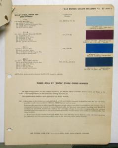 1955 Dodge DuPont Automotive Paint Chip Colors Bulletin No 22 Original