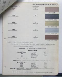 1958 Dodge Trucks DuPont Automotive Paint Chip Colors Bulletin No 25 Original