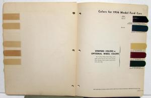 1936 Ford DuPont Automotive Paint Chip Colors Bulletin No 8 Original
