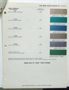 1960 Ford Edsel DuPont Automotive Paint Chip Colors Bulletin 3 Original