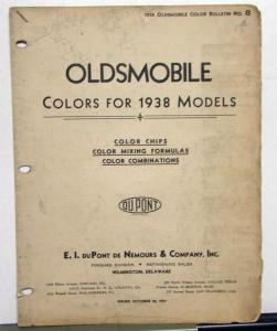 1938 Oldsmobile DuPont Automotive Paint Chips Bulletin No 8 Original