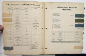 1940 Oldsmobile DuPont Automotive Paint Chips Bulletin No 10 Original