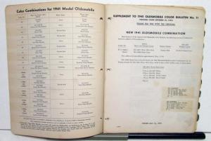 1941 Oldsmobile DuPont Automotive Paint Chips Bulletin No 11 Original