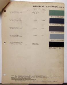 1951 Plymouth DuPont Automotive Paint Chips Bulletin #19 Original