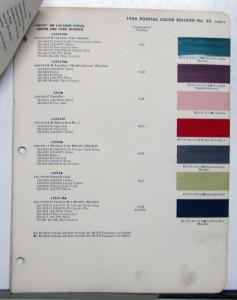 1956 Pontiac DuPont Automotive Paint Chips Bulletin #26 Original