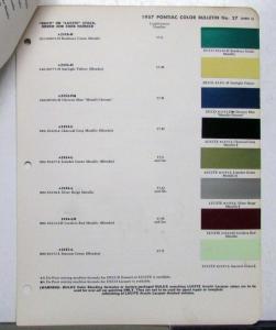 1957 Pontiac DuPont Automotive Paint Chips Bulletin #27 Original