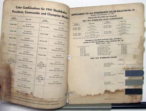 1941 Studebaker DuPont Automotive Paint Chips Bulletin #10 Original