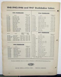 1948 Studebaker DuPont Automotive Paint Chips Bulletin #14
