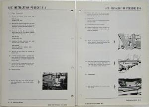 1973 Porsche 914 Air Conditioner After-Sale Installation Instructions - Partial