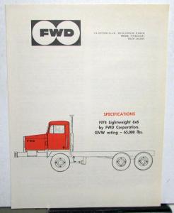 1974 FWD Trucks Lightweight 6 X 6 Models Sales Brochure Folder