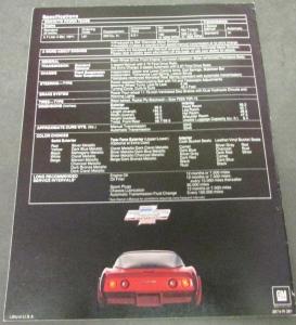 1981 Chevrolet Corvette Dealer Sales Brochure Two-Tone Paint Original