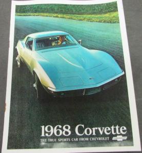 Original 1968 Chevrolet Corvette Prestige Dealer Sales Brochure Stingray 427
