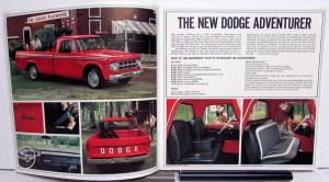 1968 Dodge Pickups Adventurer Sweptline Utiline Crew Cab Camper Sales Brochure