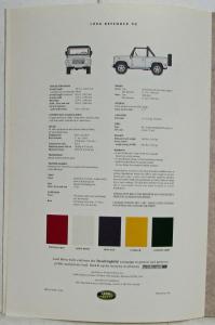 1994 Land Rover Defender 90 Sales Brochure
