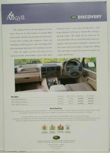 1997 Land Rover Discovery Argyll Sales Sheet