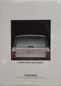 1984 Land Rover Range Rover Luxury Need Not Stop Sales Brochure