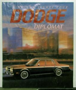 1984 Dodge Diplomat Optional Equipment Features Sales Tri-Folder REVISED